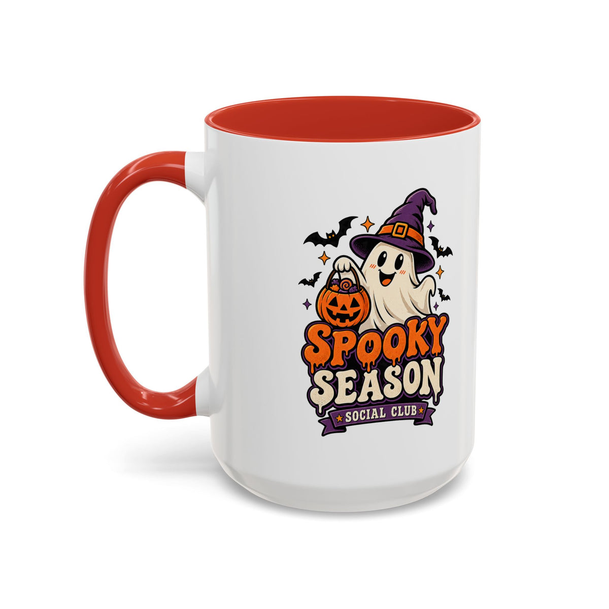 Spooky Season Coffee Mug — Cute Ghost Halloween Accent Mug (11/15oz)