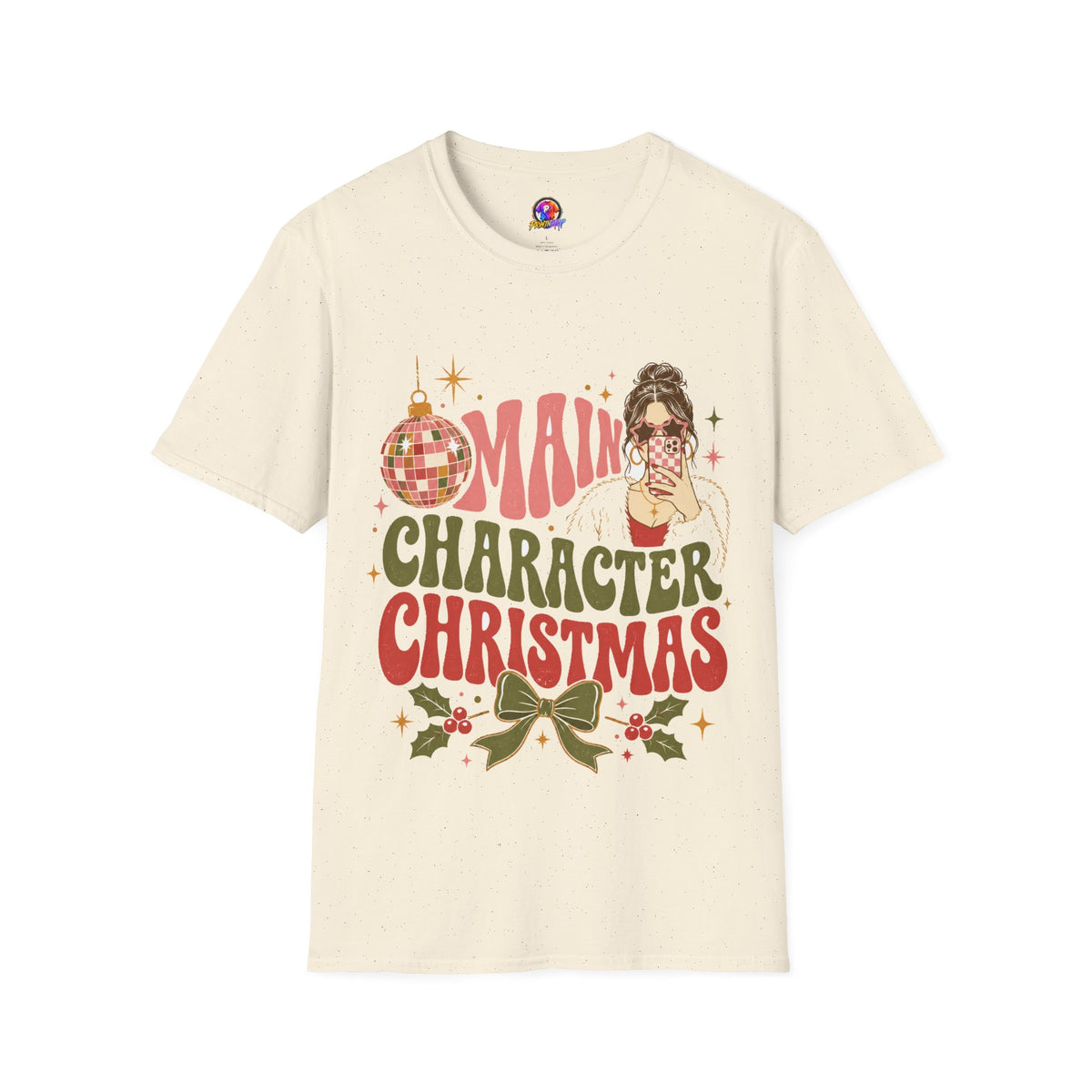 Christmas T-Shirt — "Main Character Christmas" Graphic Tee (Holiday Mom Aesthetic)