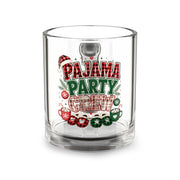 Christmas Glass Mug 10 oz Pajama Party Crew Glass Mug - 10oz Holiday Pajama Party Coffee Cup