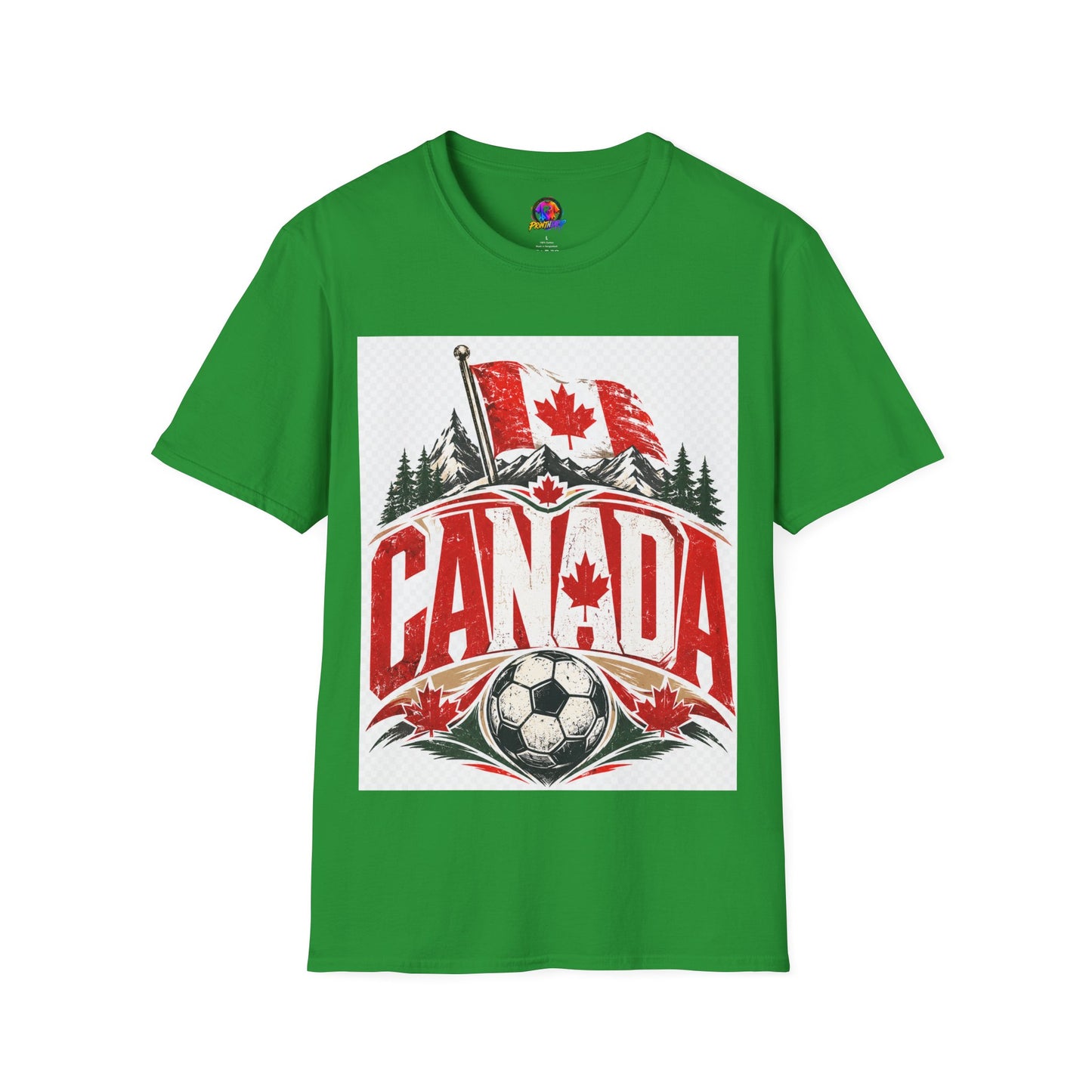 Canada Soccer T‑Shirt — Canadian Flag & Maple Leaf Crest