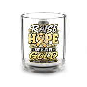 Glass Mug — "Raise Hope Wear Gold" Childhood Cancer Awareness 10oz