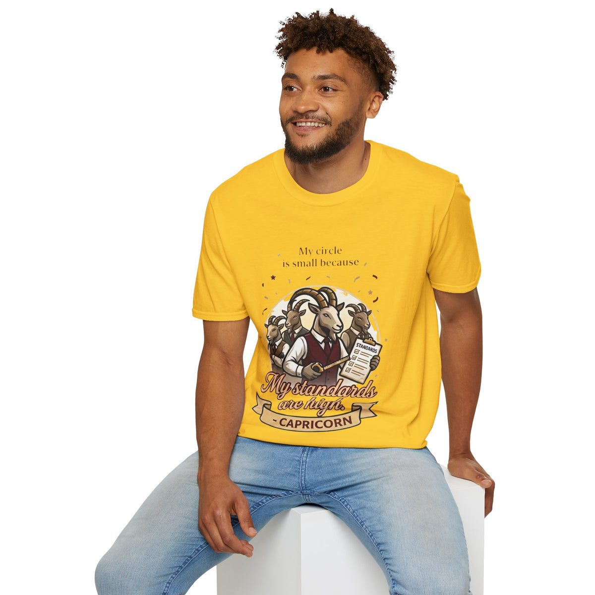 Capricorn Zodiac T-Shirt — "My Standards Are High" Astrology Tee