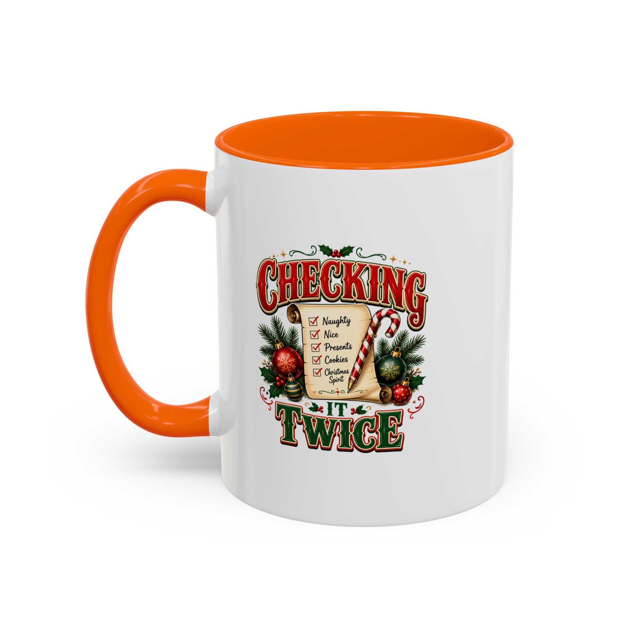Checking It Twice Christmas Coffee Mug — Holiday Checklist Design