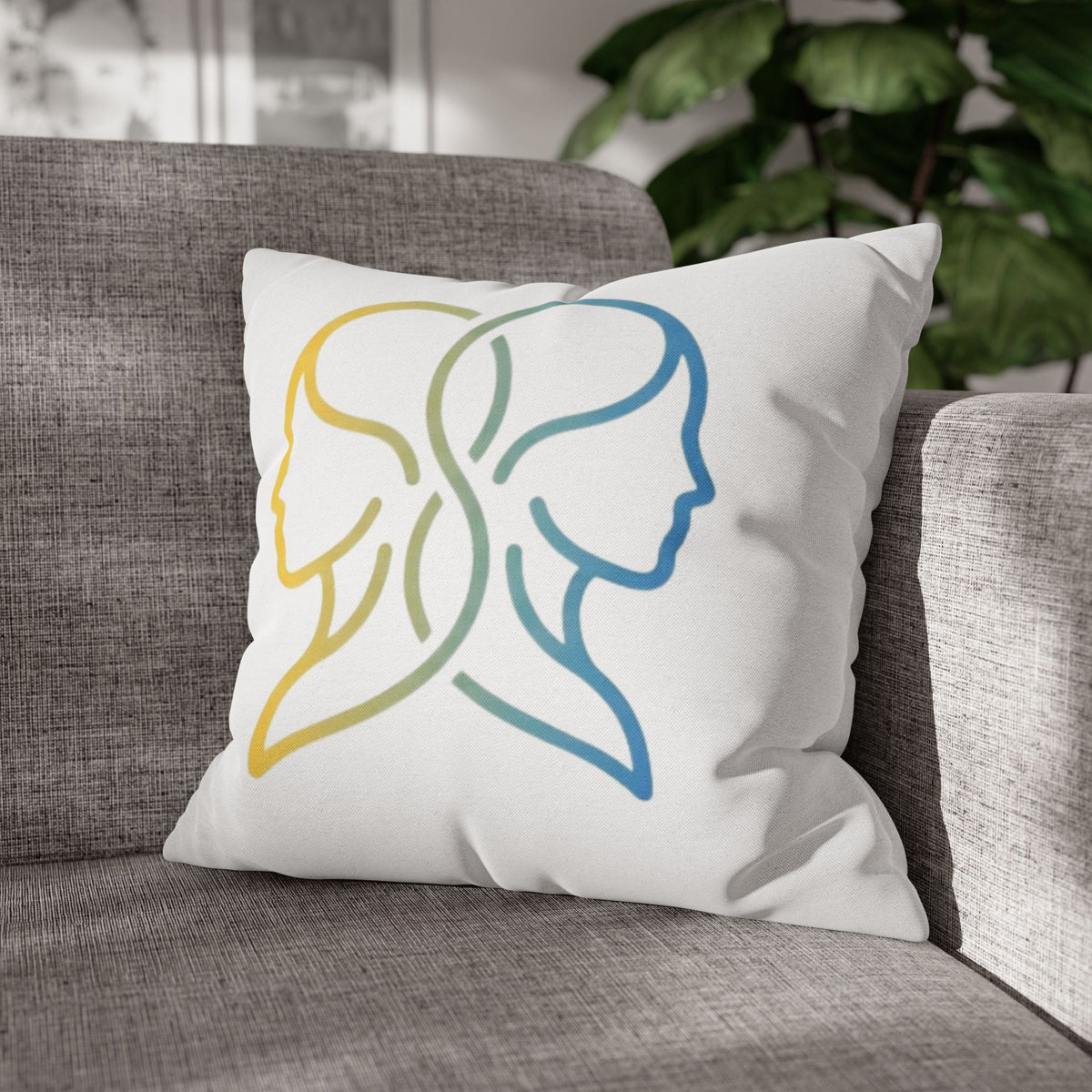 Gemini Zodiac Pillowcase — Dual-Face Gradient Astrology Throw Pillow Cover