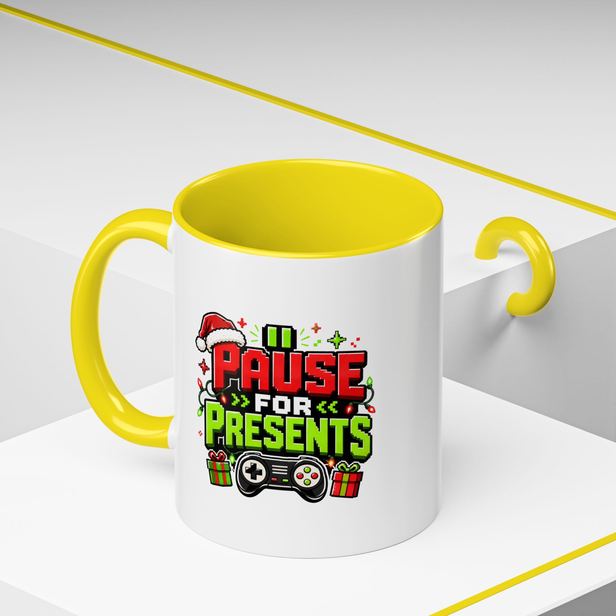 Modern Day Christmas Pause for Presents Christmas Gamer Coffee Mug