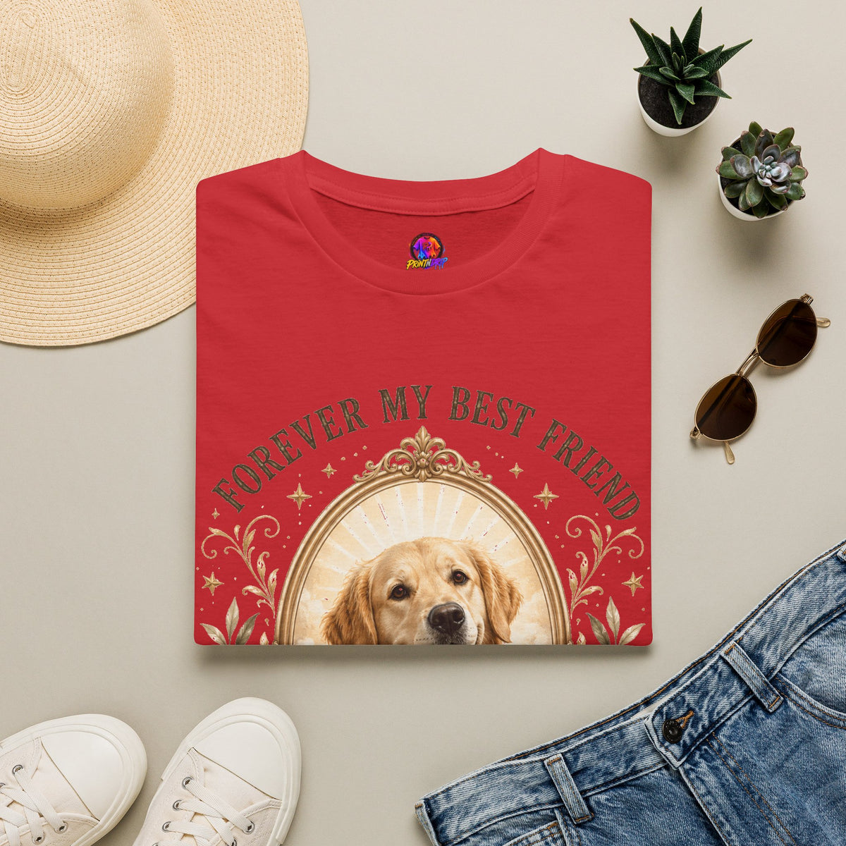 Dog Memorial T-Shirt — "Forever My Best Friend" Personalized Pet Tribute