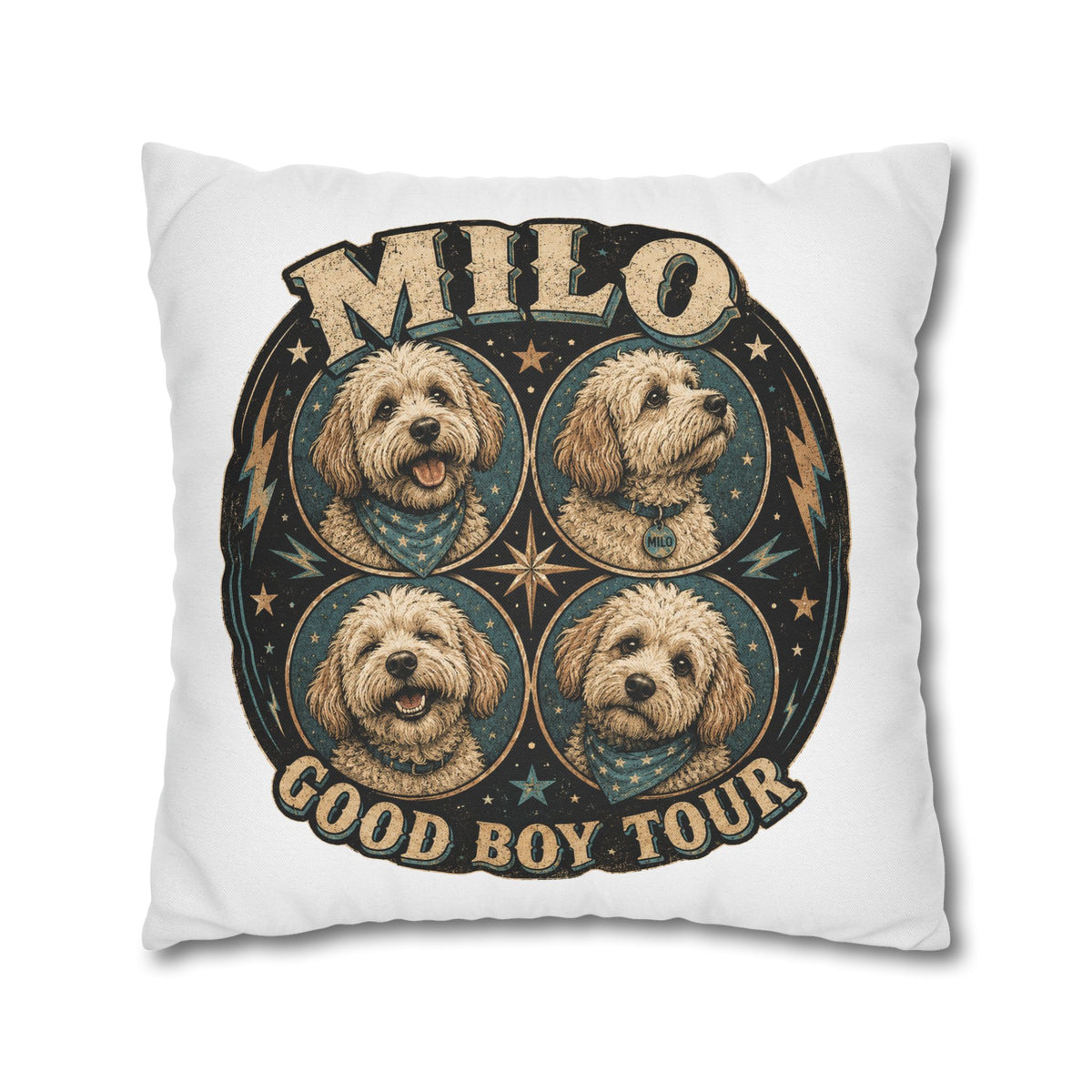 Milo "Good Boy Tour" Decorative Pillowcase Milo Bailey Dog Dad Mom