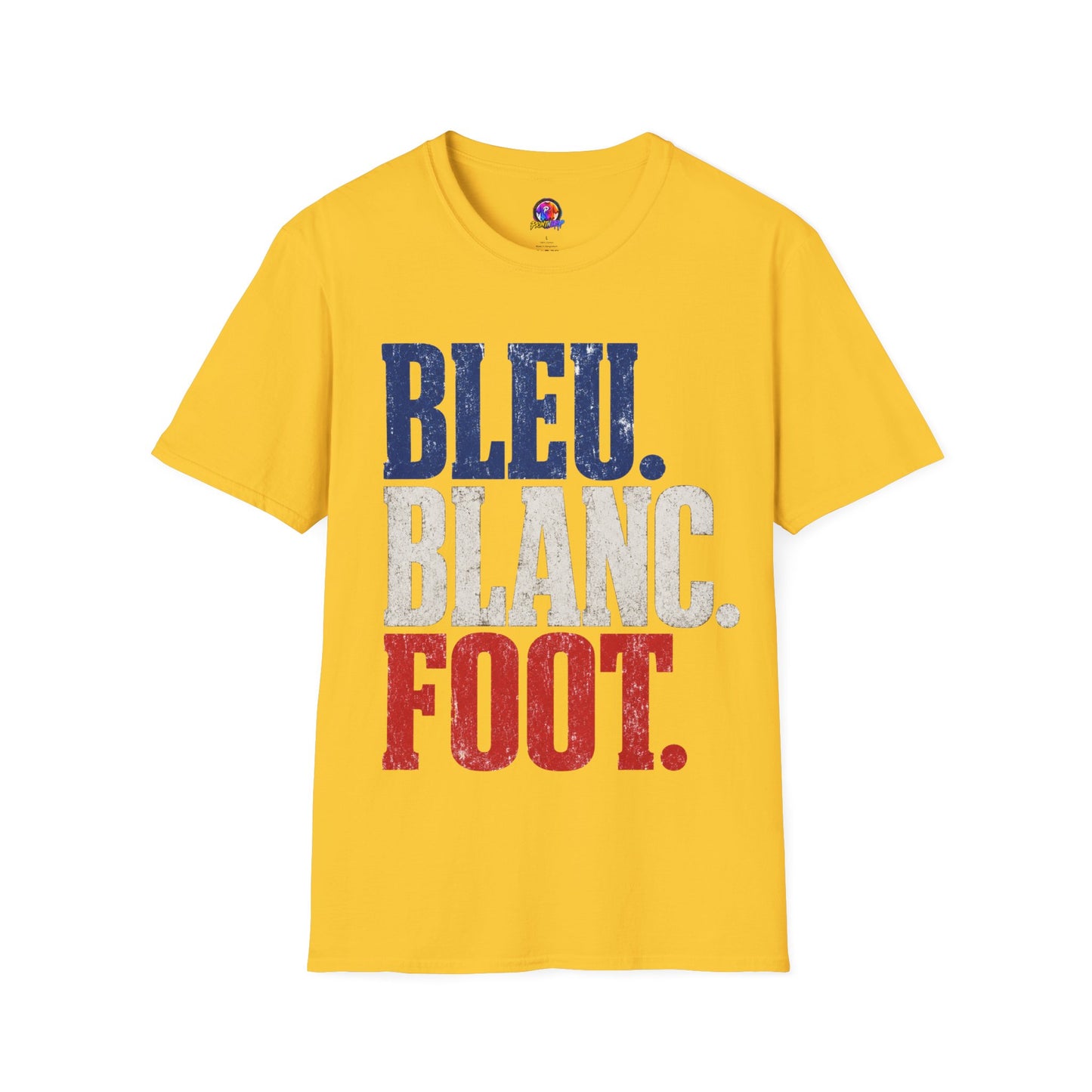 France T-Shirt — Bleu Blanc Foot Vintage French Flag Soccer Graphic Tee