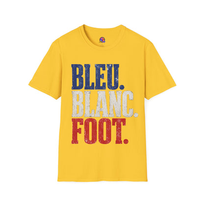 France T-Shirt — Bleu Blanc Foot Vintage French Flag Soccer Graphic Tee
