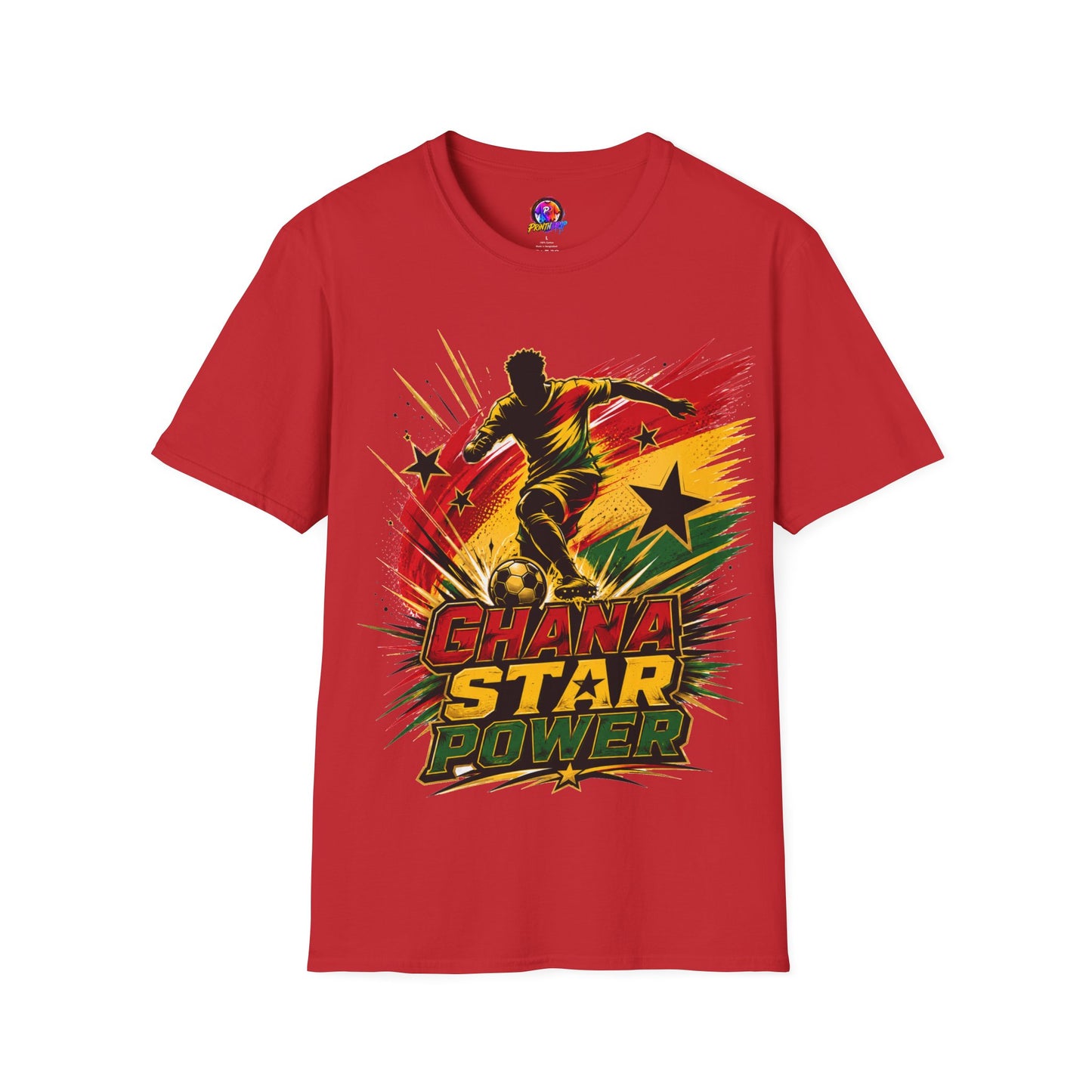 Ghana Star Power Soccer T-Shirt — Afro Football Fan Tee - Ghana T-Shirt