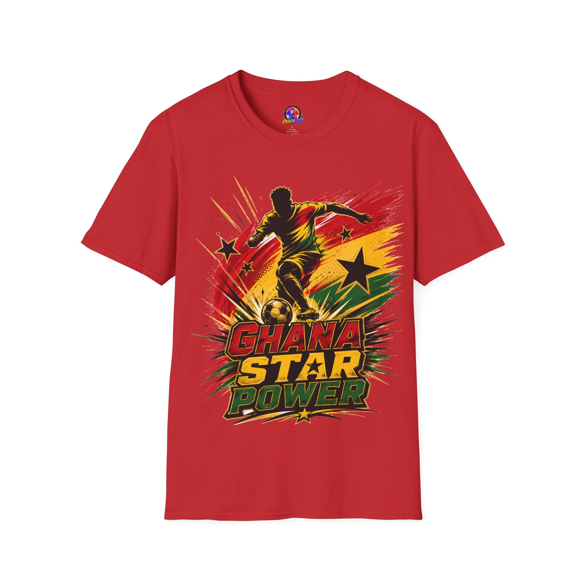 Ghana Star Power Soccer T-Shirt — Afro Football Fan Tee - Ghana T-Shirt