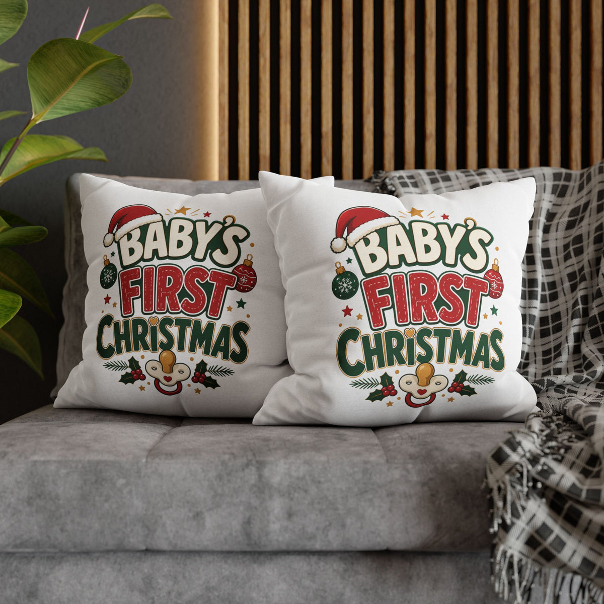 Baby's First Christmas Pillowcase — Festive Holiday Nursery Decor