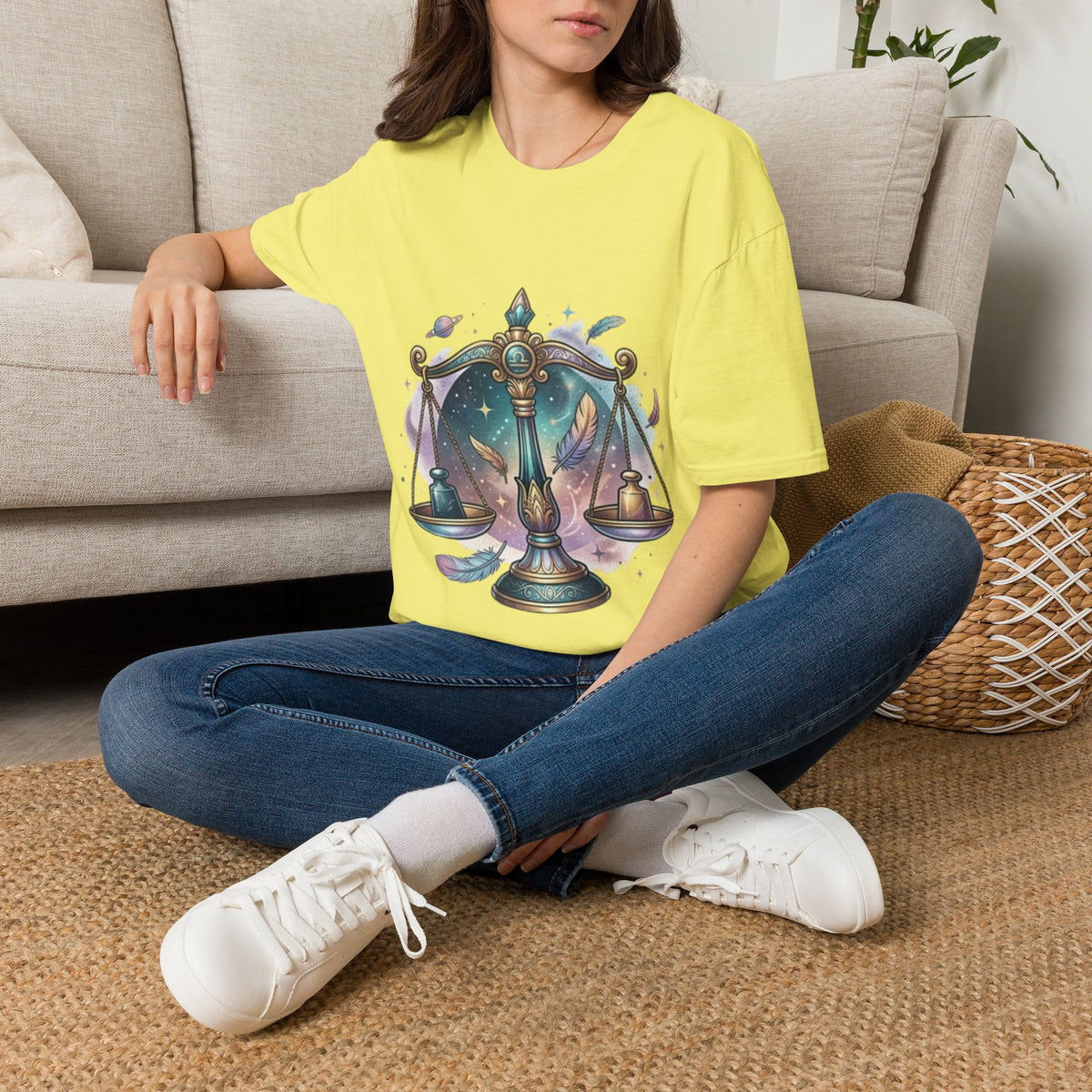 Libra Scales Zodiac T-Shirt — Celestial Astrology Graphic Tee