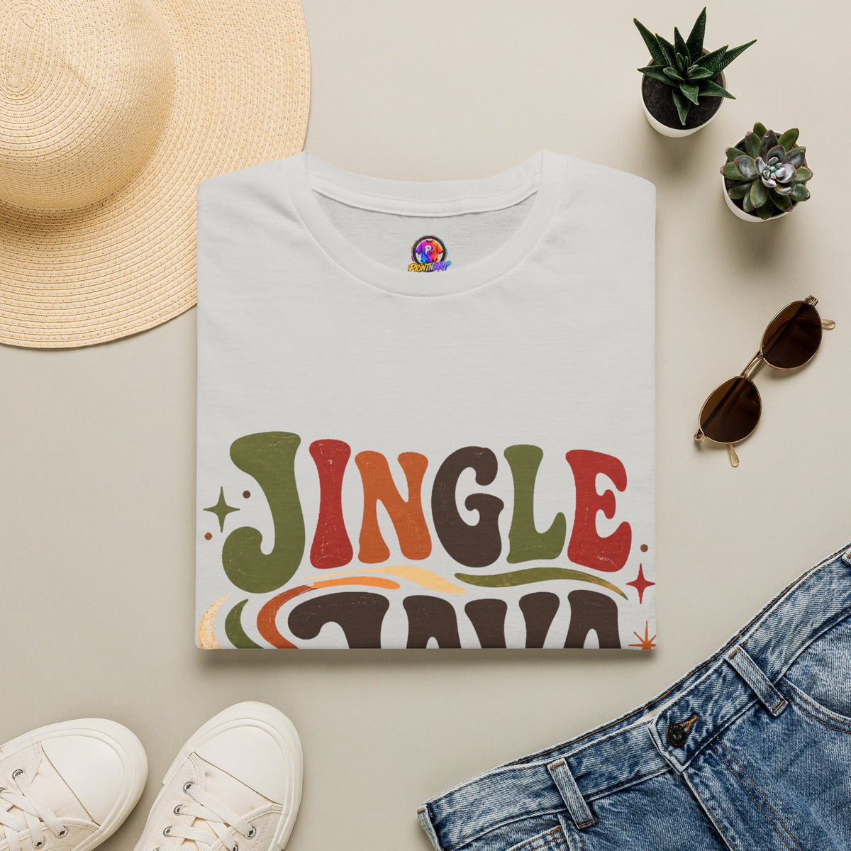 Retro "Jingle Java Vibes" T-Shirt