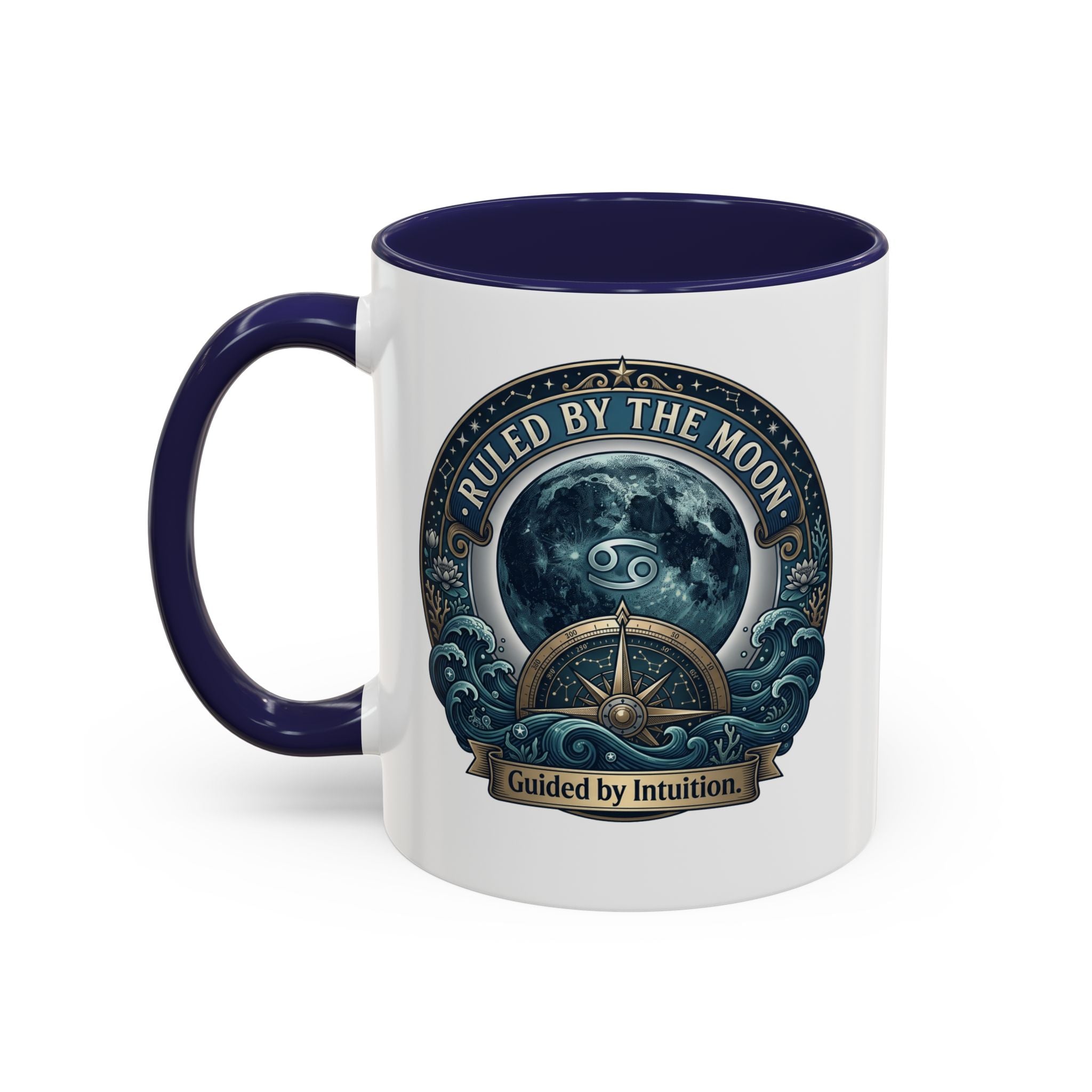 Ruled by the Moon Accent Coffee Mug — Zodiac Cancer Astrology 11/15oz