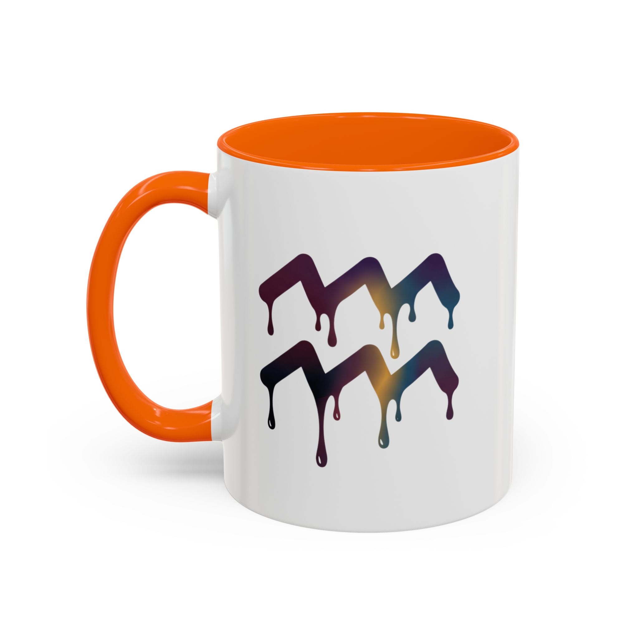 Dripping Rainbow Chevron Accent Coffee Mug — Colorful Gradient Art