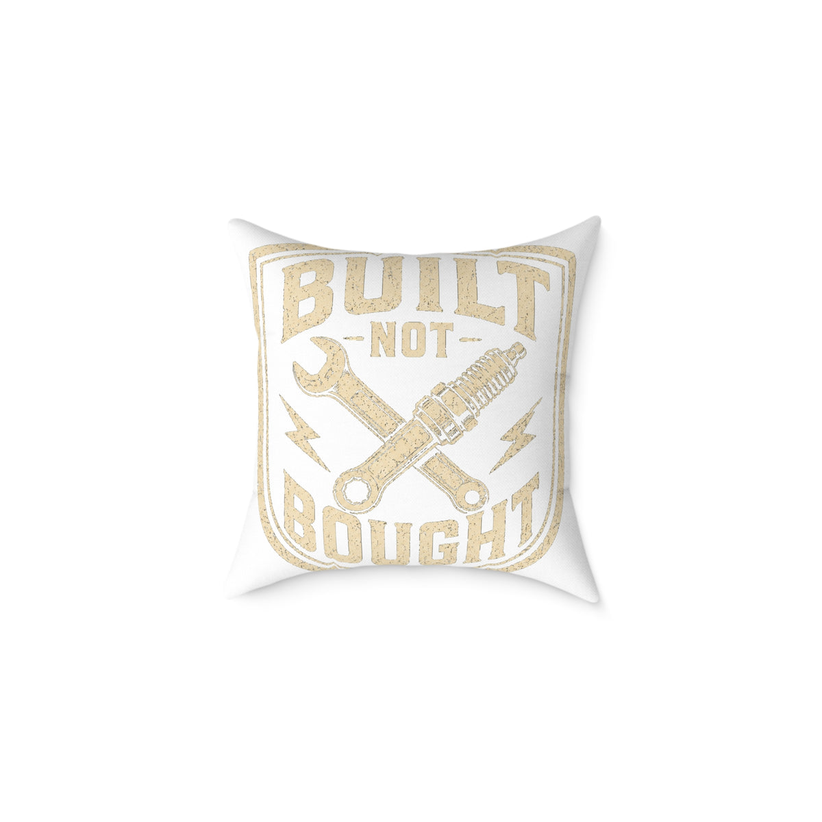 Built Not Bought Square Pillow Milo Bailey Dog Dad Mom — Mechanic Workshop Decor Accent