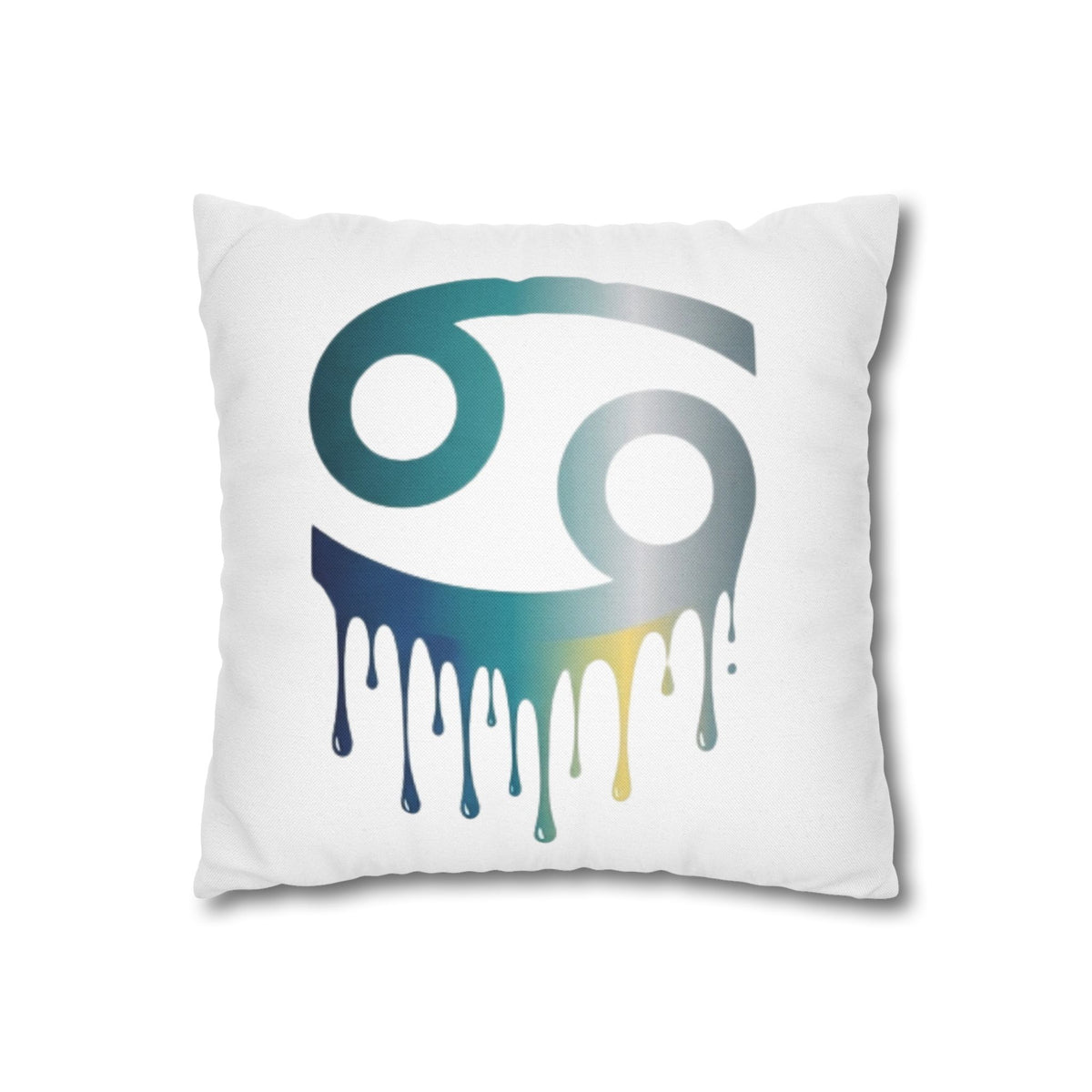 Cancer Zodiac Drip Pillowcase — Astrological Symbol Decorative Throw Pillow