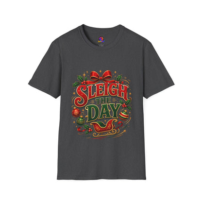 Christmas T-Shirt — "Sleigh the Day" Holiday Graphic Tee