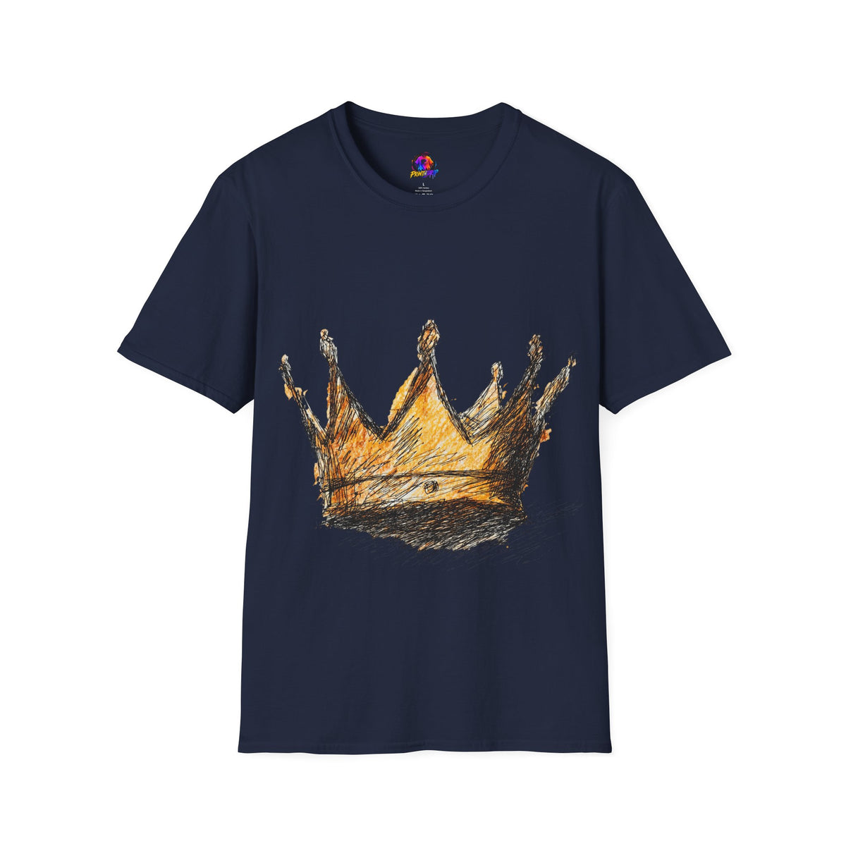 Crowned Sketch T‑Shirt — Hand‑Drawn Gold Crown Graphic Tee