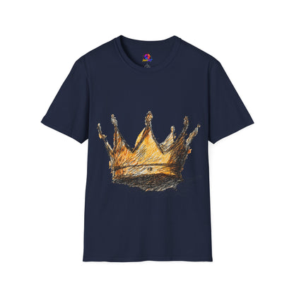 Crowned Sketch T‑Shirt — Hand‑Drawn Gold Crown Graphic Tee