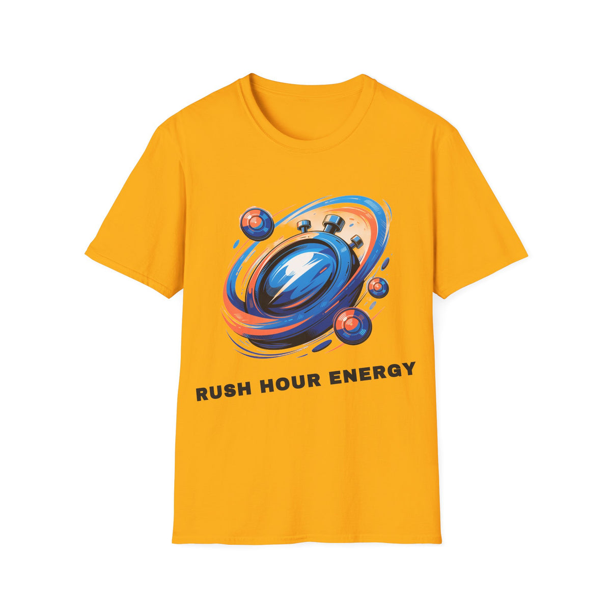 Stopwatch Orbit T-Shirt — 'Rush Hour Energy' Retro Space Graphic Tee - Trending Now - September 2026