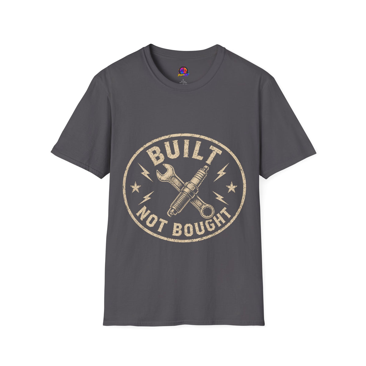 T-Shirt — "Built Not Bought" Vintage Mechanic Graphic