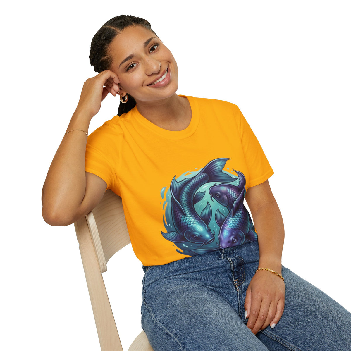 Koi Fish Circle T-Shirt — Artistic Yin Yang Aquatic Tee