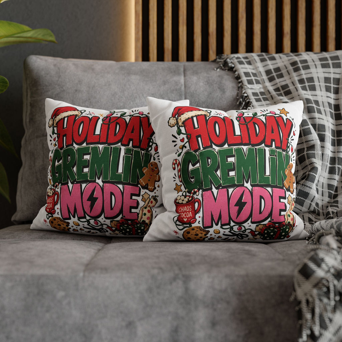 Holiday Gremlin Mode Pillowcase Modern Day Christmas