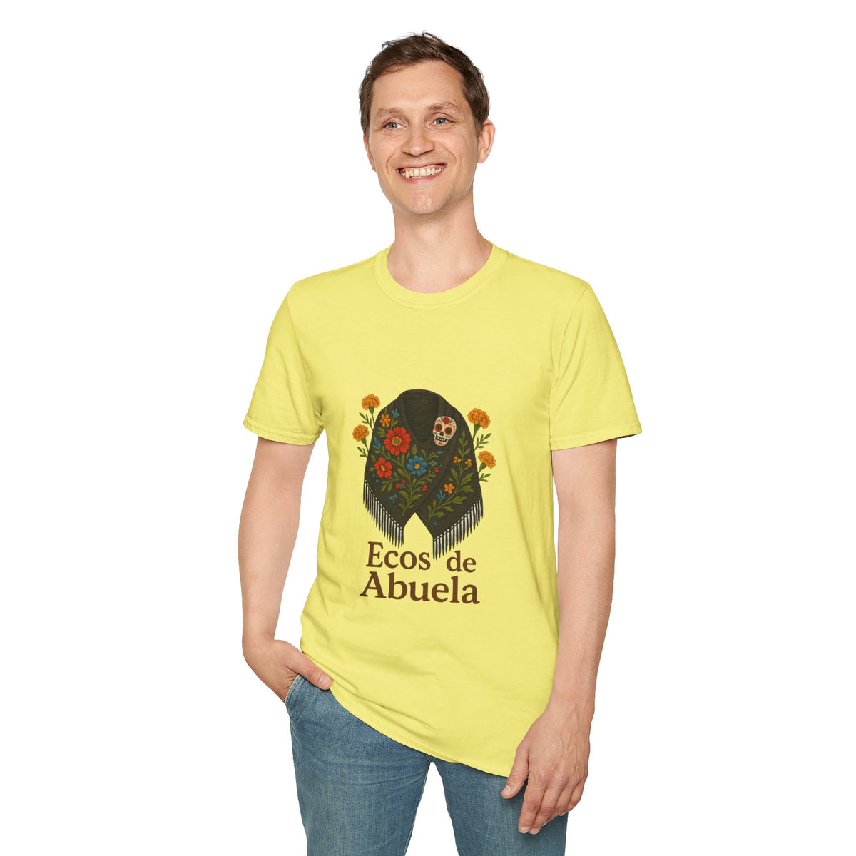 'Ecos de Abuela' Floral Graphic T-Shirt — Spanish Grandma Gift - Trending Now - October 2026
