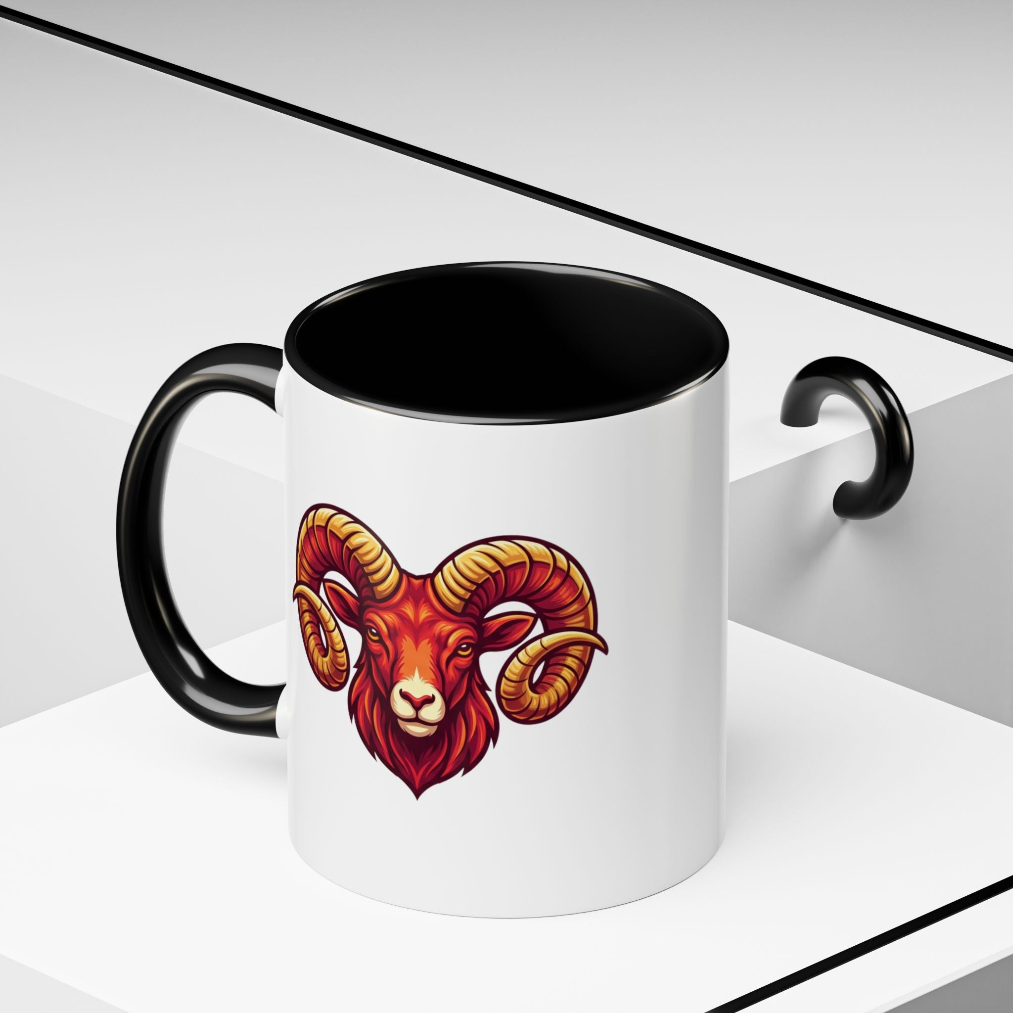 Aries Ram Accent Coffee Mug — Zodiac Goat Horoscope Gift