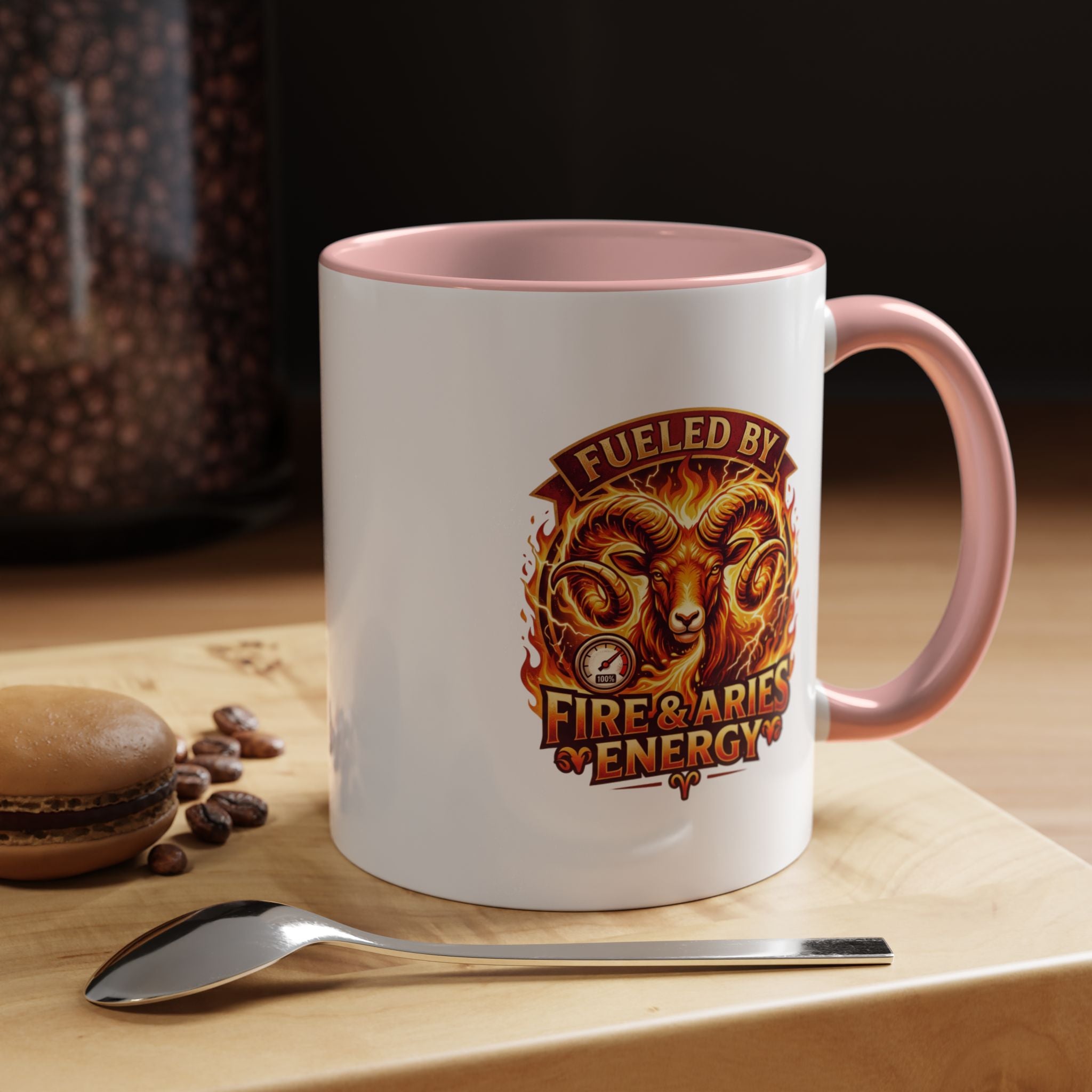 Fueled by Fire & Aries Energy Mug – Zodiac Ram Coffee Cup