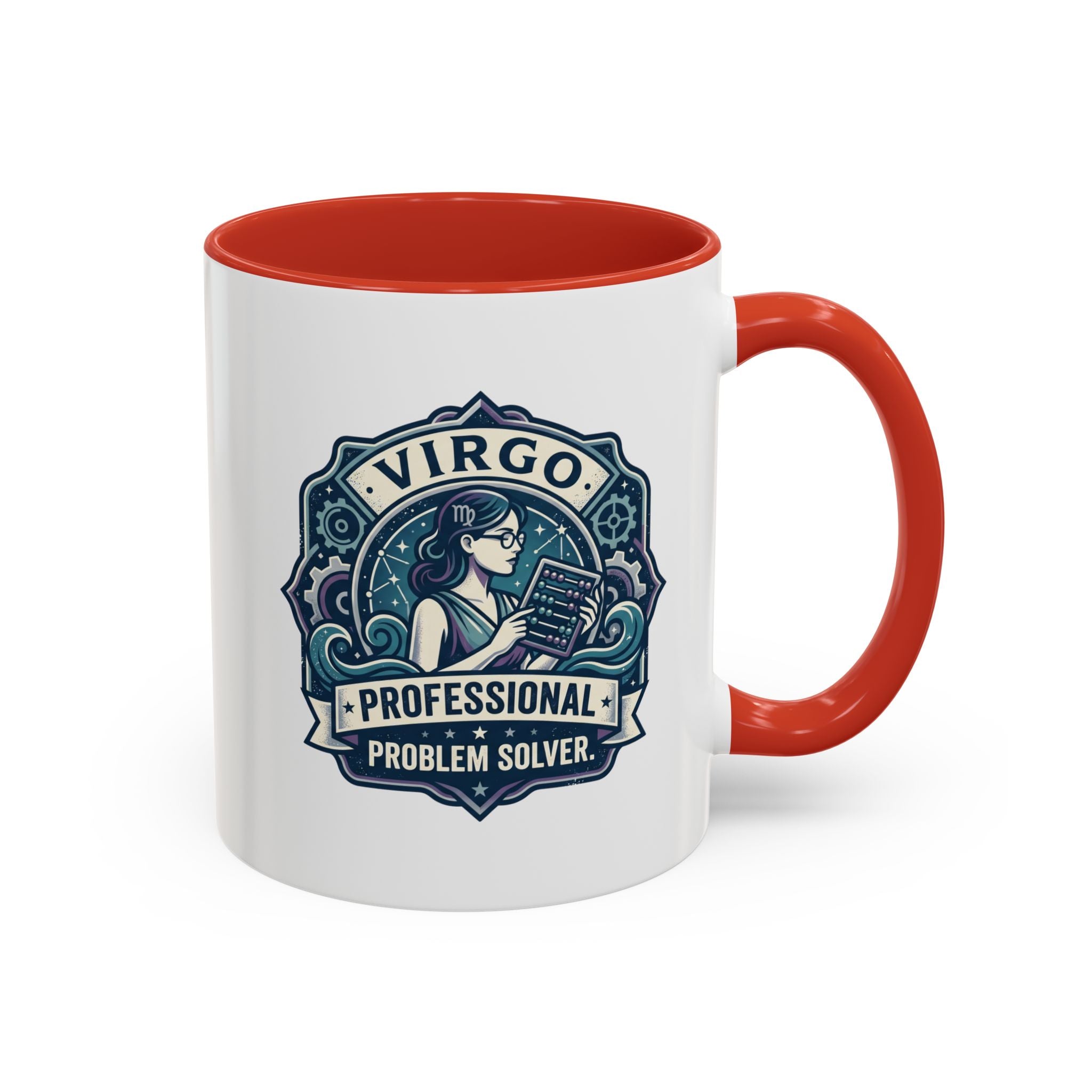 Virgo 'Professional Problem Solver' Accent Coffee Mug — Zodiac Astrology Gift