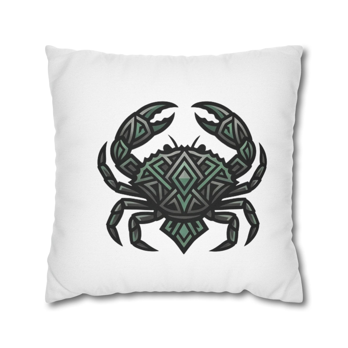 Cancer Zodiac Geometric Crab Throw Pillowcase — Coastal Zodiac Beach Decor
