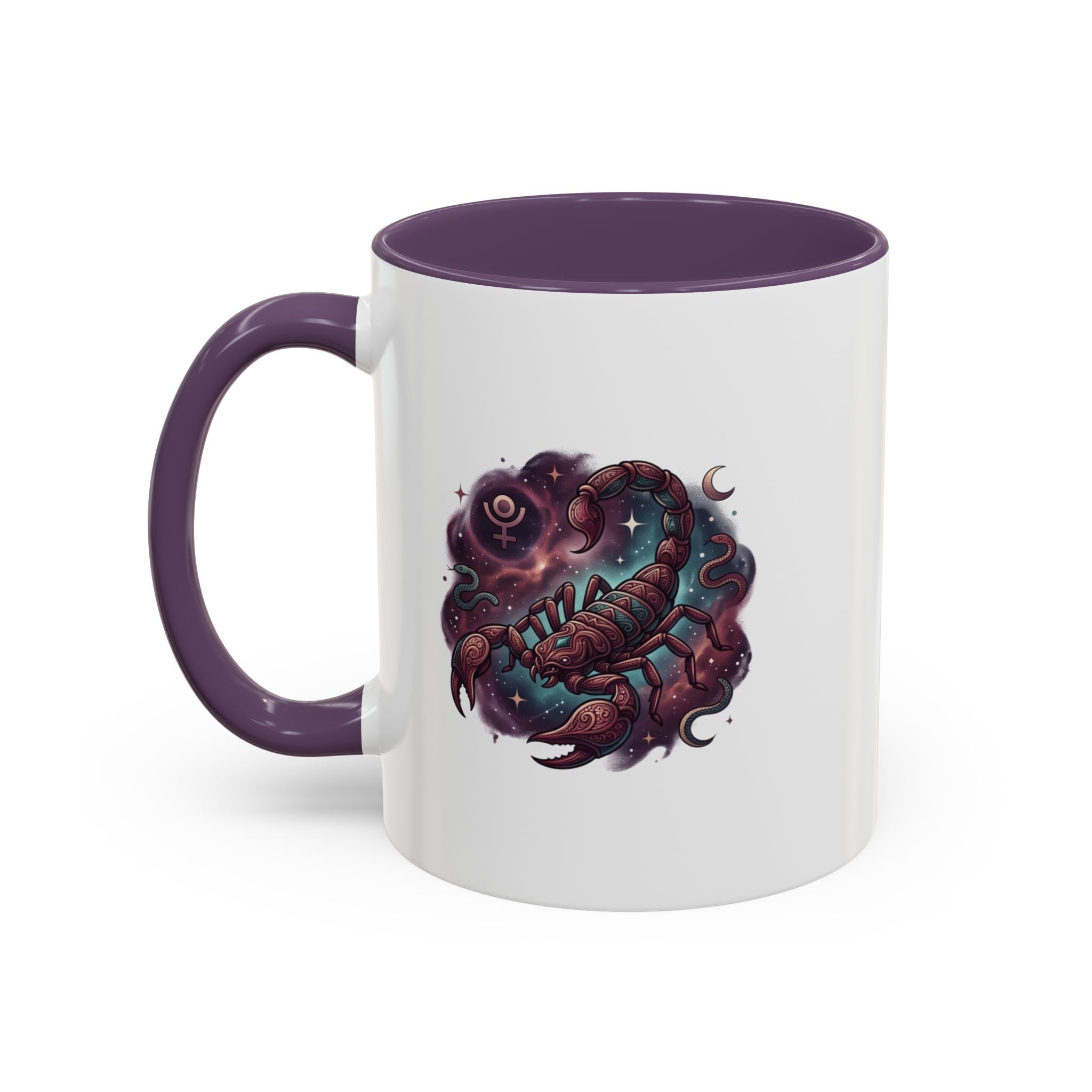 Scorpio Zodiac Accent Coffee Mug — Celestial Scorpion Astrology Design