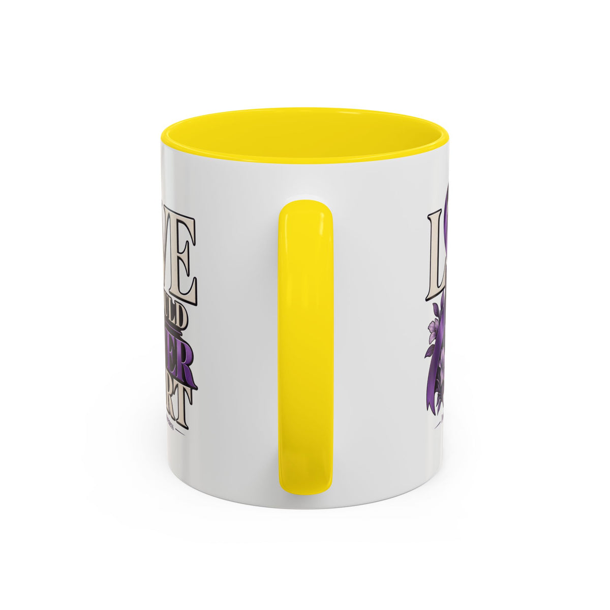 Domestic Violence Awareness Accent Coffee Mug – "Love Should Never Hurt" (11/15oz)