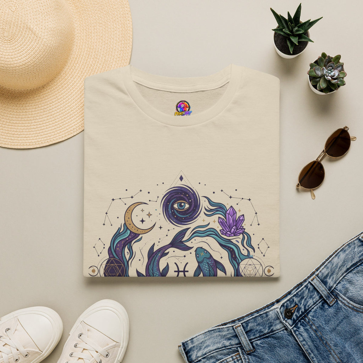 Pisces Mystic Vibes T-Shirt — Astrology Zodiac Tee with 'My vibe is mystical'