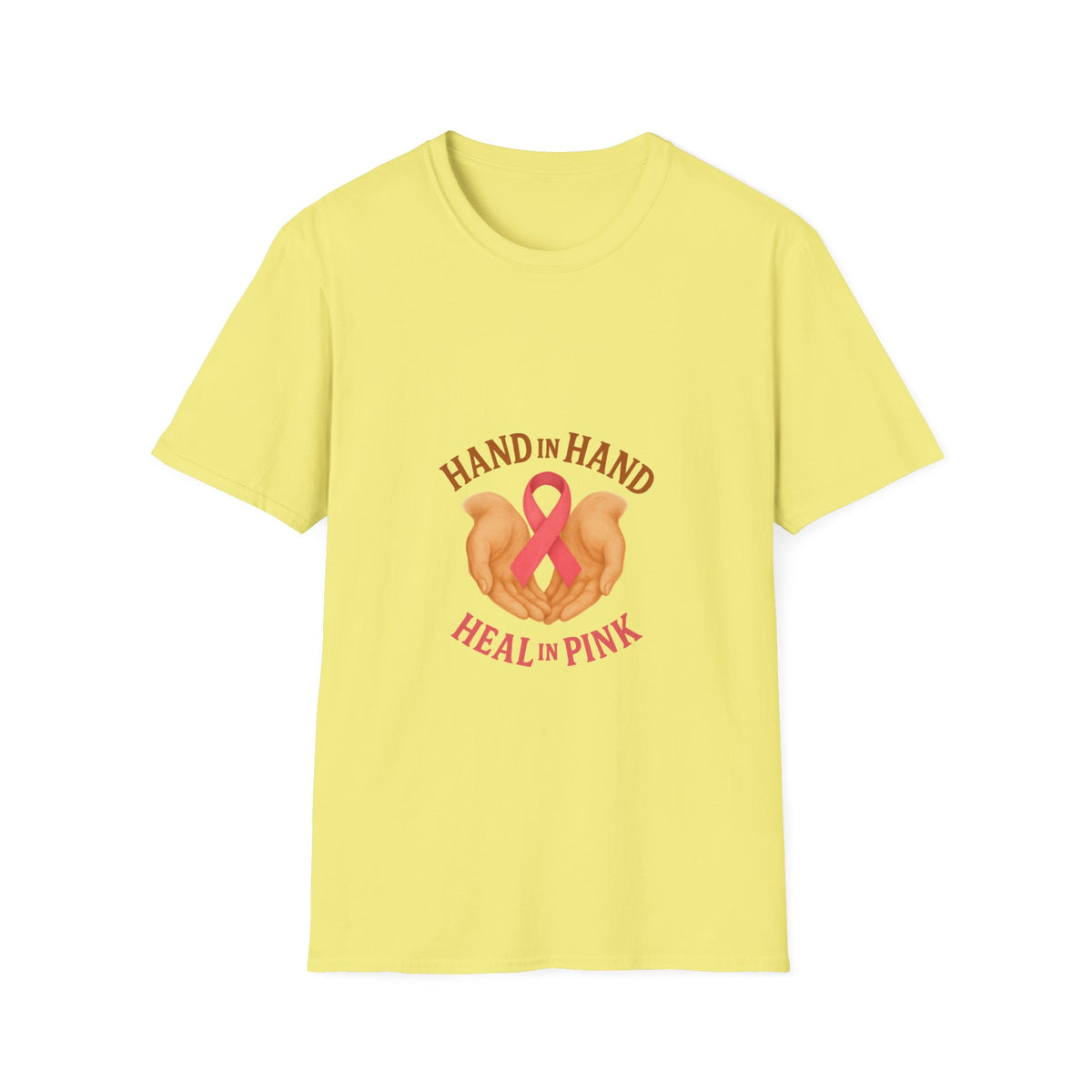 Breast Cancer Support T-Shirt – "Hand in Hand, Heal in Pink" Heart Ribbon Tee - Trending Now - October 2026