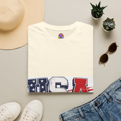 USA Flag Graphic T-Shirt — Patriotic Red White & Blue Tee