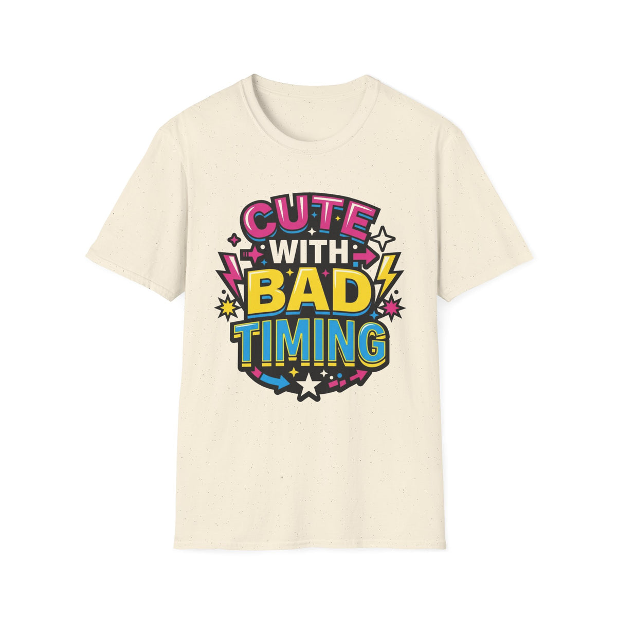 Cute But Bad Timing Graphic T-Shirt — Funny Retro Rainbow Tee - Trending Now - August 2026