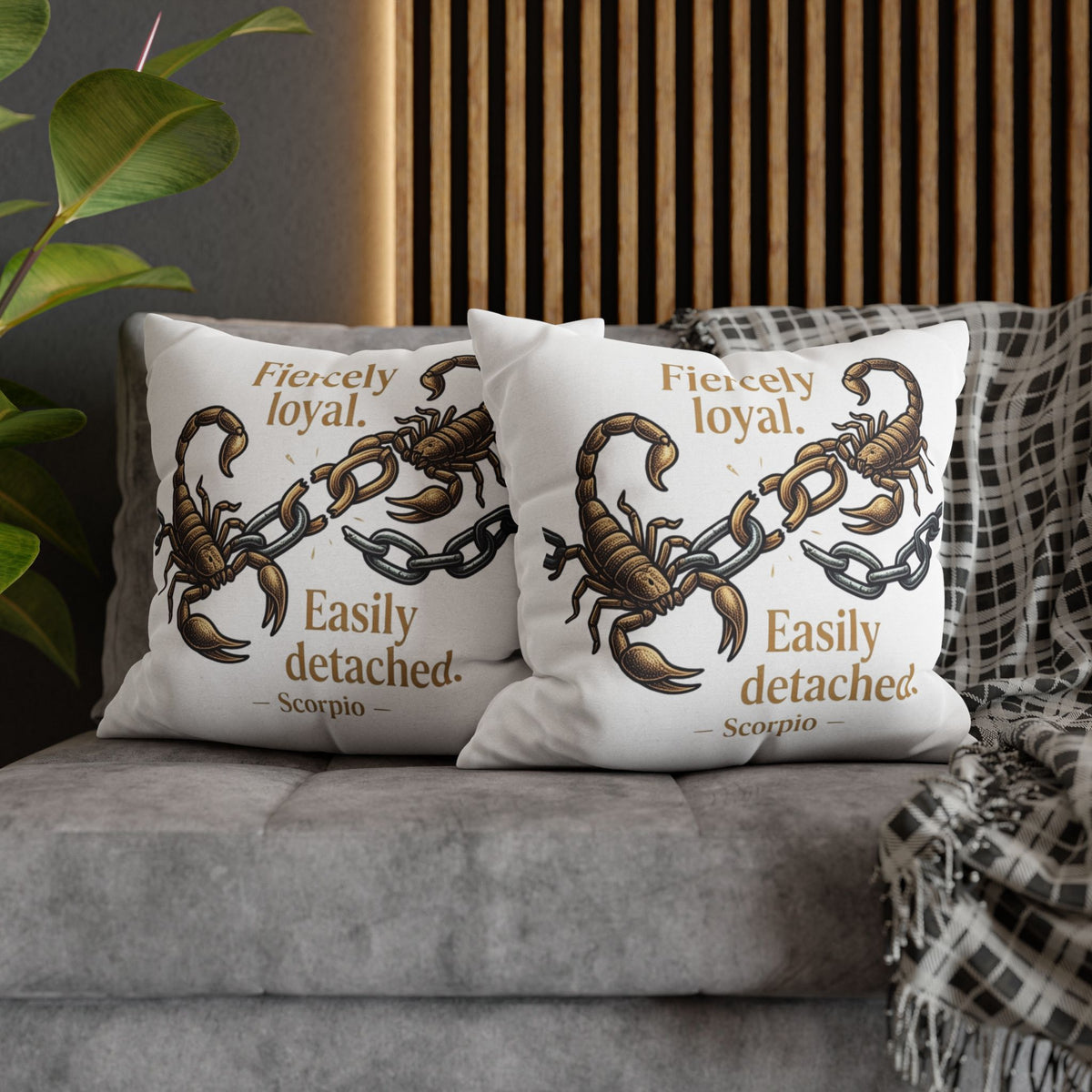 Scorpio Pillowcase – "Fiercely Loyal, Easily Detached" Zodiac Decor