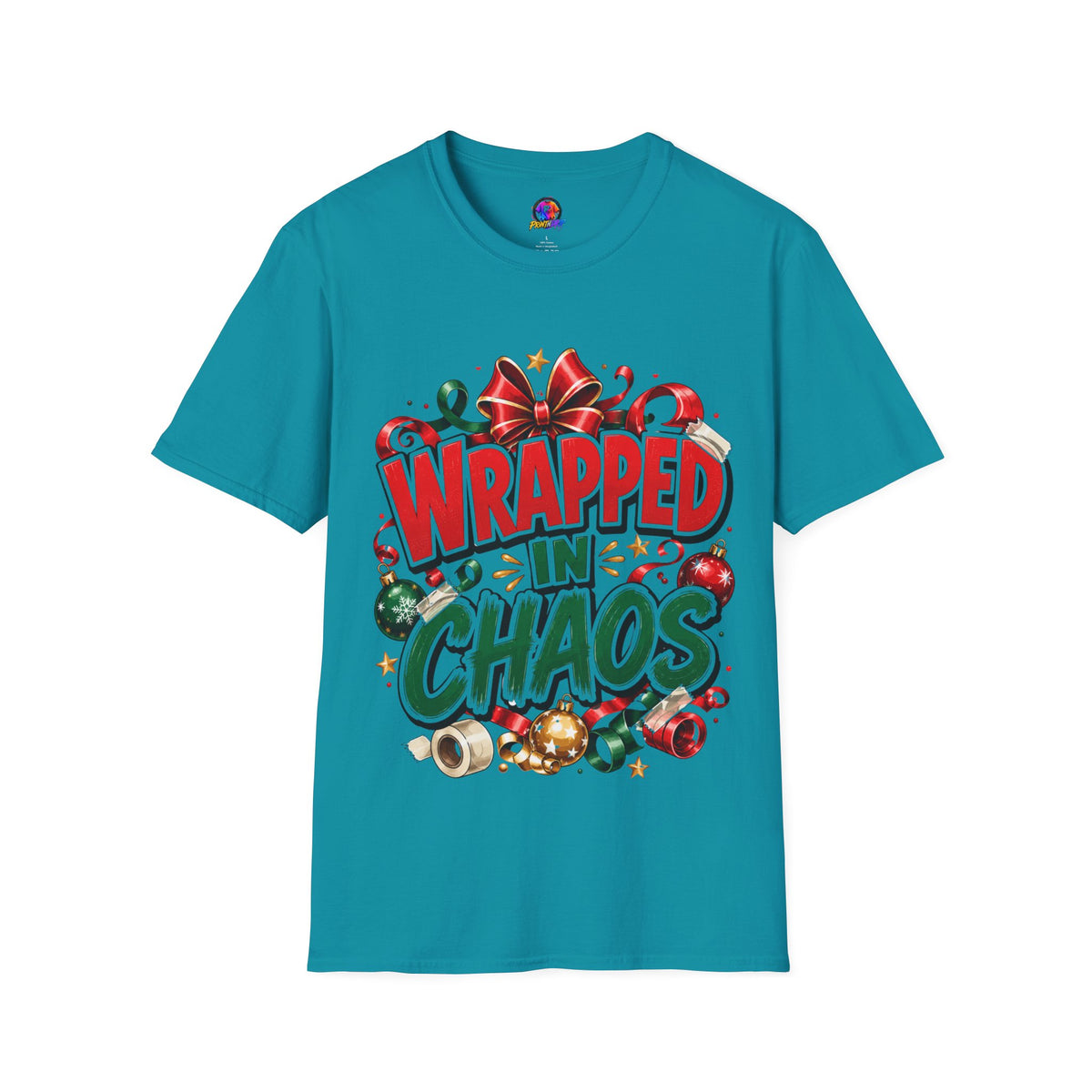 T-Shirt — "Wrapped in Chaos" Holiday Graphic Tee