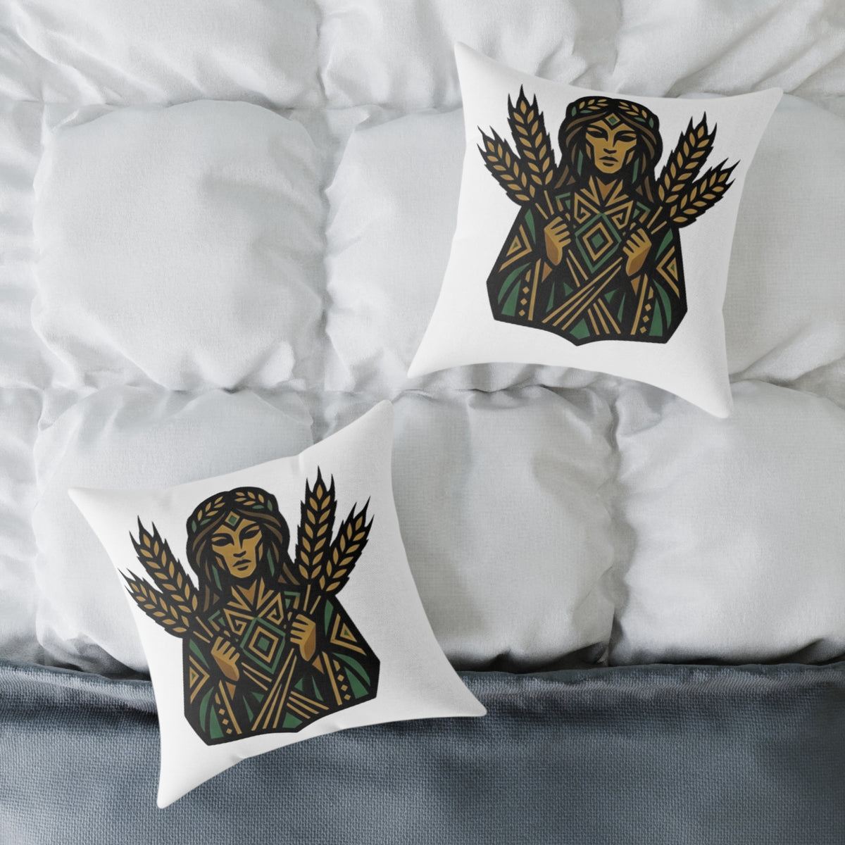 Virgo Zodiac Harvest Astrological Square Poly Canvas Pillow