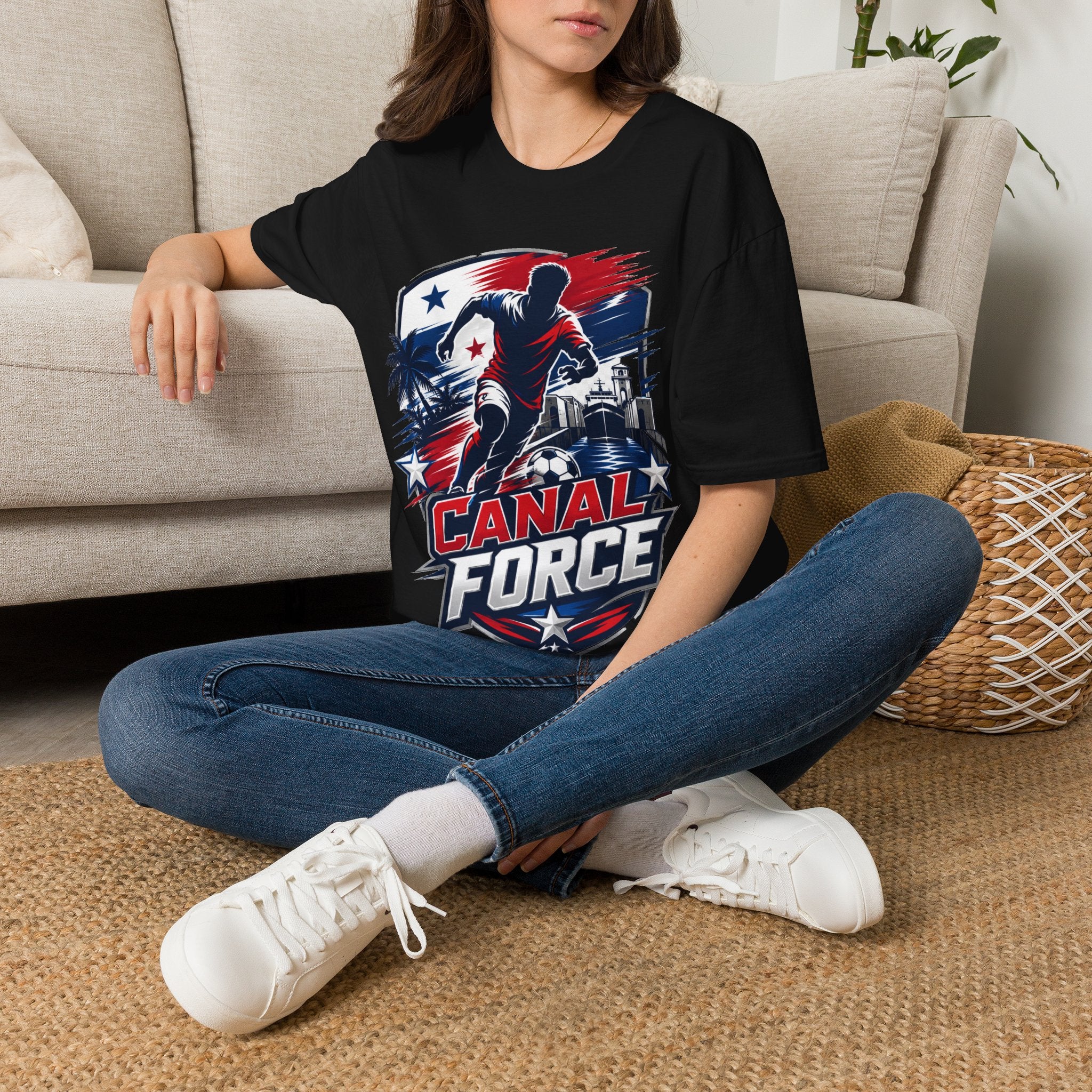 Canal Force Soccer T-Shirt - Patriotic Player Graphic Tee - Panama Shirt