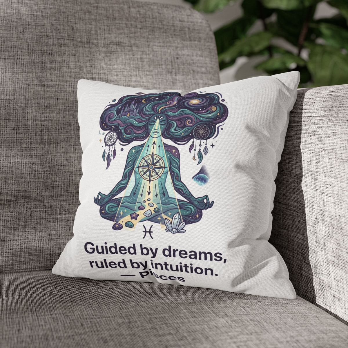 Pisces Meditation Pillowcase — "Guided by dreams, ruled by intuition"