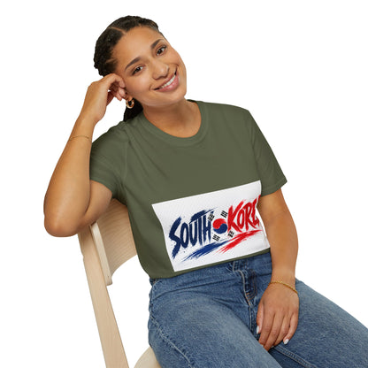 South Korea Flag Brushstroke T-Shirt — Patriotic Korean Travel Tee