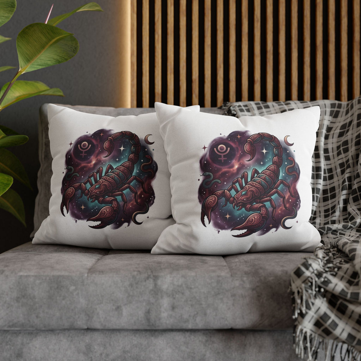 Scorpio Zodiac Scorpion Pillowcase — Astrological Night Sky Throw Pillow