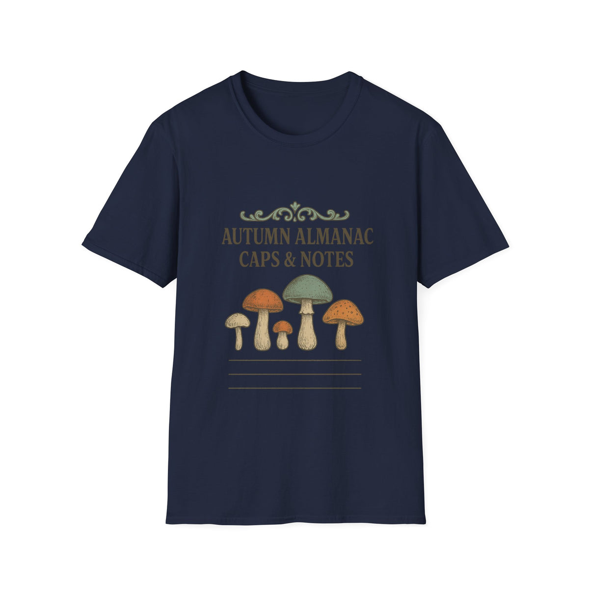 Mushroom Almanac T‑Shirt — Autumn Caps & Notes Botanical Tee - Trending Now - October 2026