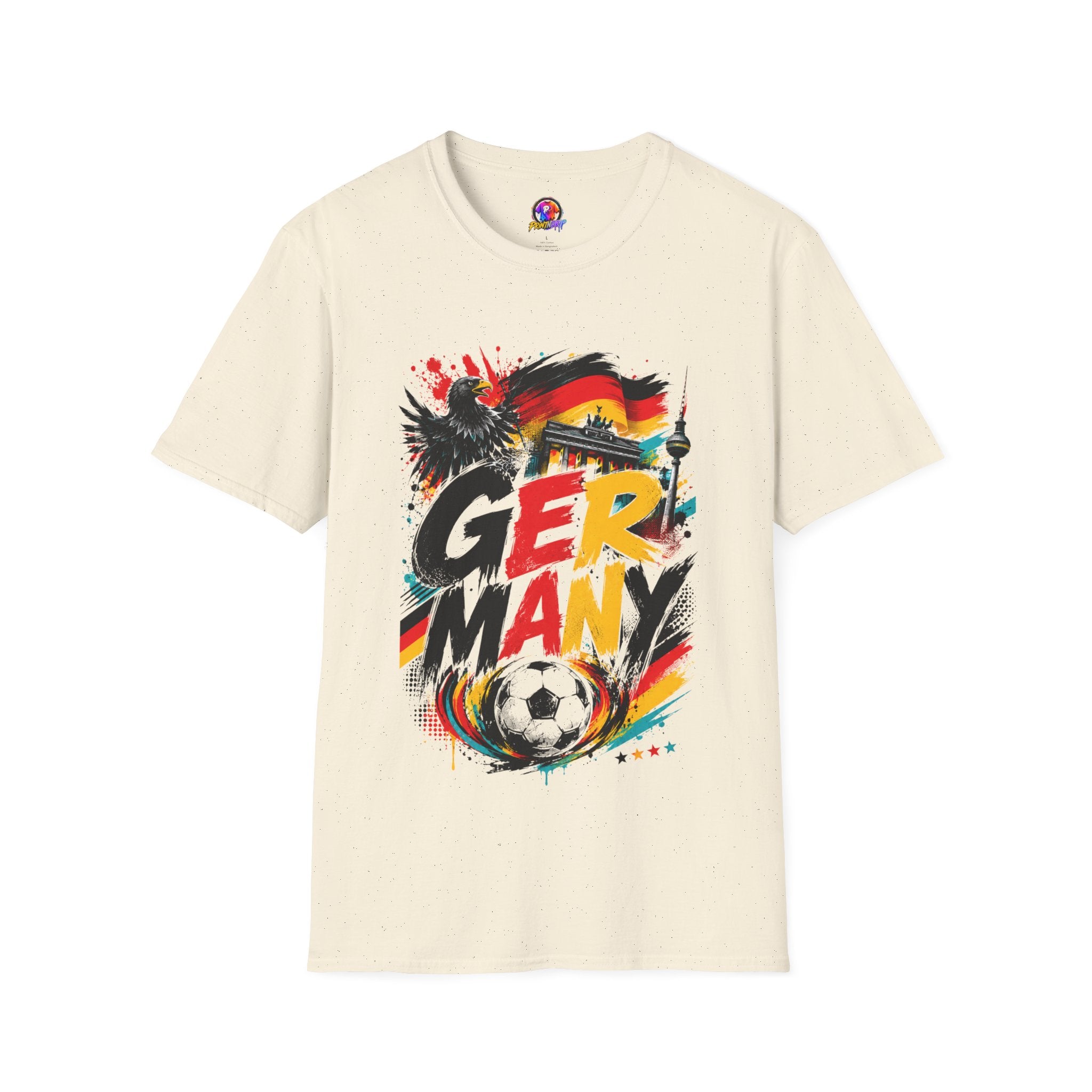 Germany Soccer Graphic T‑Shirt — Flag, Eagle & Brandenburger Tor Design