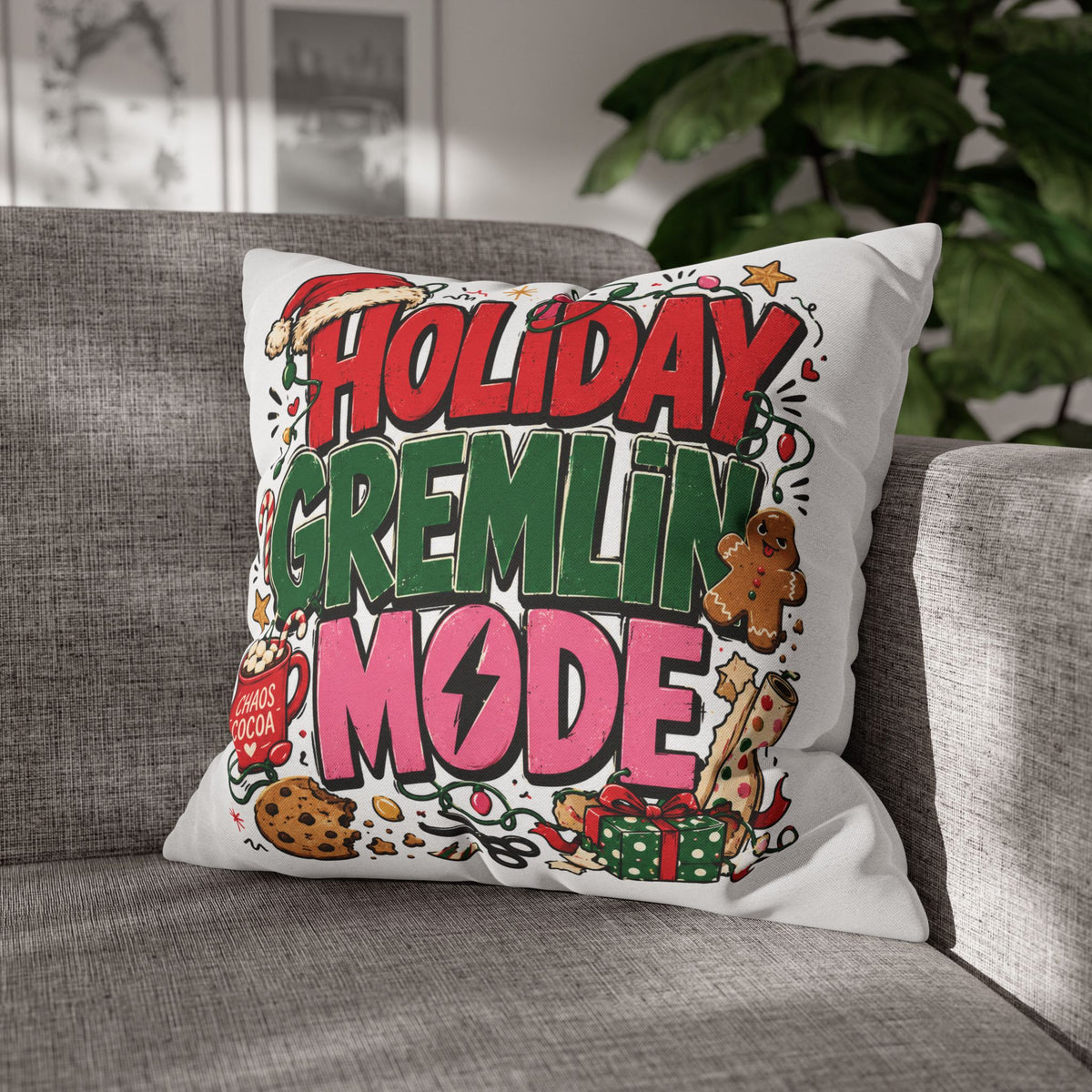 Holiday Gremlin Mode Pillowcase Modern Day Christmas